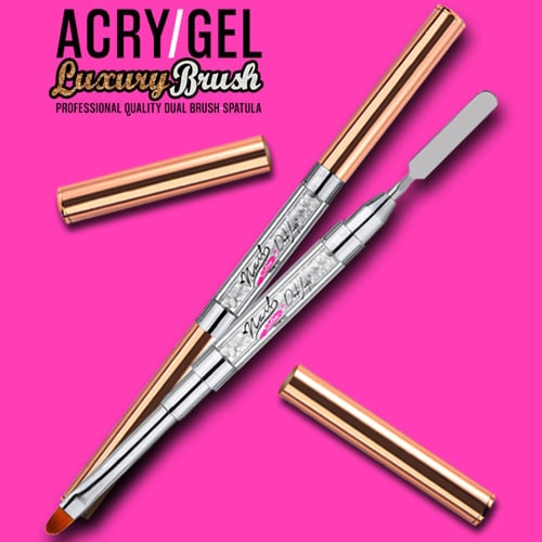 Double Acrygel Brush with Spatula - Acry/Gel Luxury Brush