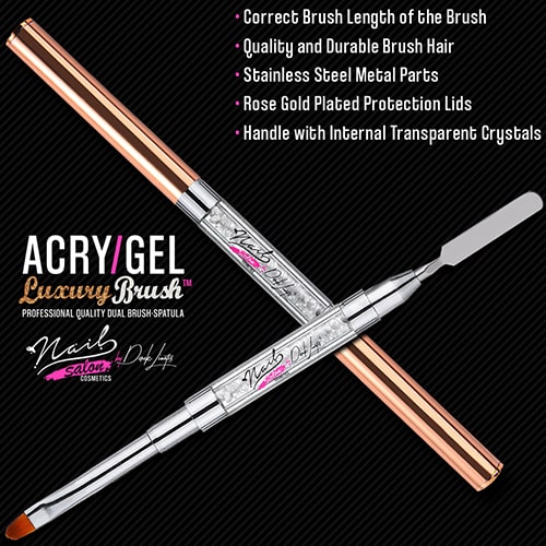 Double Acrygel Brush with Spatula - Acry/Gel Luxury Brush - Image 4