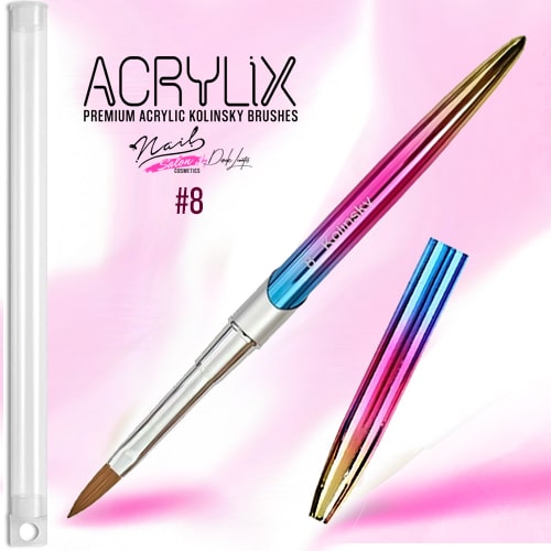 Acrylic Brush #8 Kolinsky Sable - Acrylix Rainbow