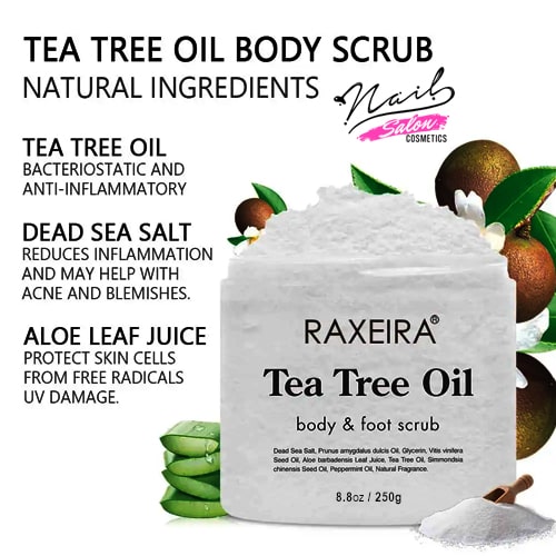 Tea Tree Oil Sea Salt Scrub / Foot Scrub with Dead Sea Salts & Tea Tree Oil / 250g - Image 3
