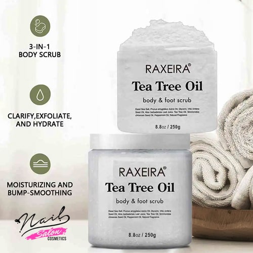 Tea Tree Oil Sea Salt Scrub / Foot Scrub with Dead Sea Salts & Tea Tree Oil / 250g - Image 4