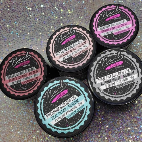 Premium Builder Gel 30g / Utopia (Milky Pink Glitter) – Medium - Image 3