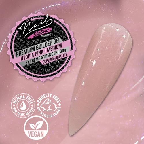 Premium Builder Gel 30g / Utopia (Milky Pink Glitter) – Medium - Image 2