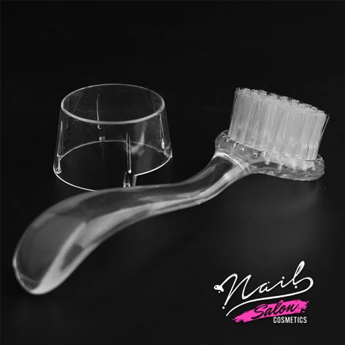 Round Manicure Dusting and Cleaning Brush - Clear / Transparent