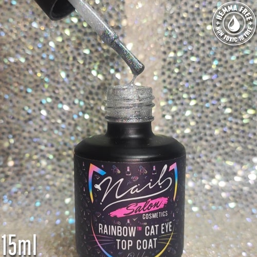 Rainbow ™ Cat Eye – Top Coat 15ml / Holographic Glitter FX - Image 4