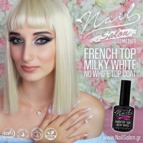 French Top 2in1 – Milky White Top Coat 15ml - Image 4