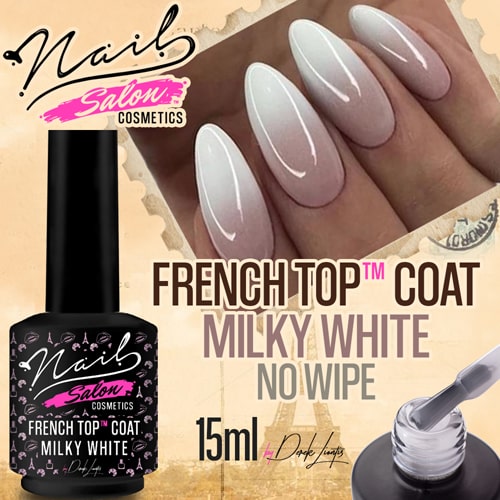 French Top 2in1 – Milky White Top Coat 15ml - Image 6