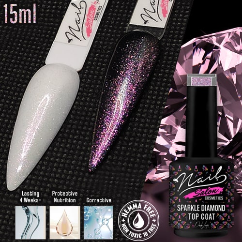 Sparkle Diamond Top Coat – Pink 15ml - Image 4