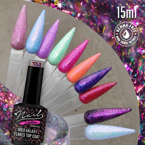 Holo Galaxy Flakes – Top Coat 15ml - Image 5
