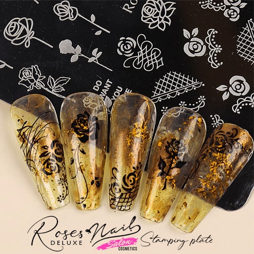 Roses Deluxe - metal Stamping plate for Nail Art Nail Stamp - Image 2