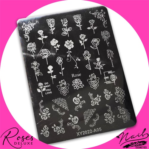 Roses Deluxe - metal Stamping plate for Nail Art Nail Stamp