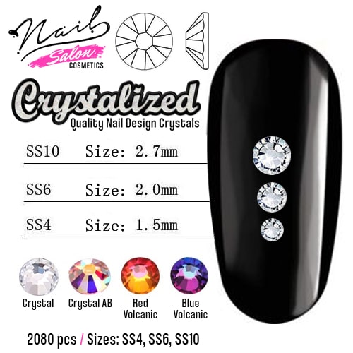 Crystalized quality crystals for nail decoration - 2080 pcs - Image 4