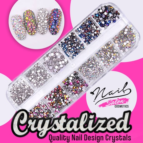 Crystalized quality crystals for nail decoration - 2080 pcs