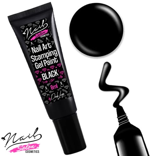 Nail Art Stamping & Gel Paint 8ml – Black - Image 2